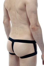 Open Boxer Cockring Silicon Black